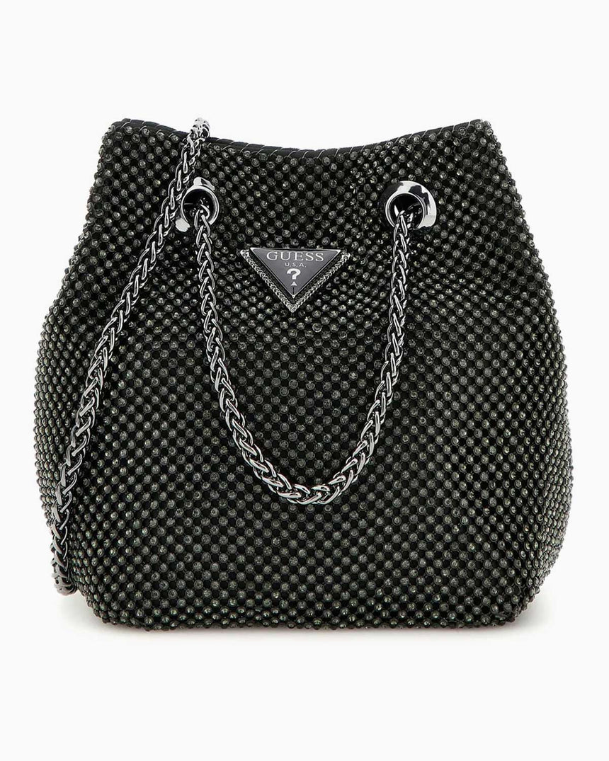 Guess Zalina Pouch Taşlı Omuz Çantası Black