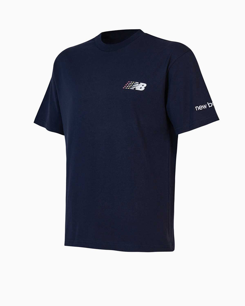 New Balance Lifestyle Kolda Logo Detaylı Erkek Tshirt Lacivert