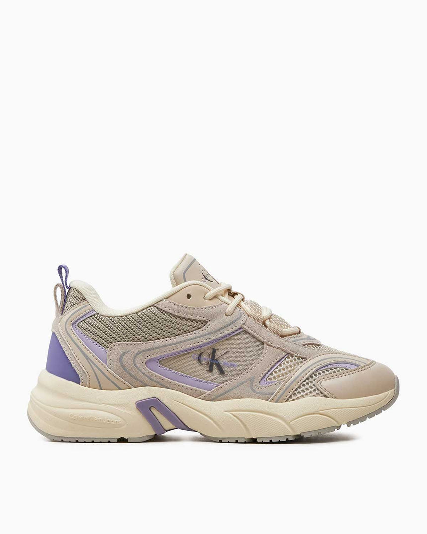 Calvin Klein Retro Tennis Runner Sneakers Eggshell/Pastel Lilac/Aster Purple