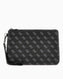 Guess Hull Medium Pouch Monogram Portföy Çanta Dark Black