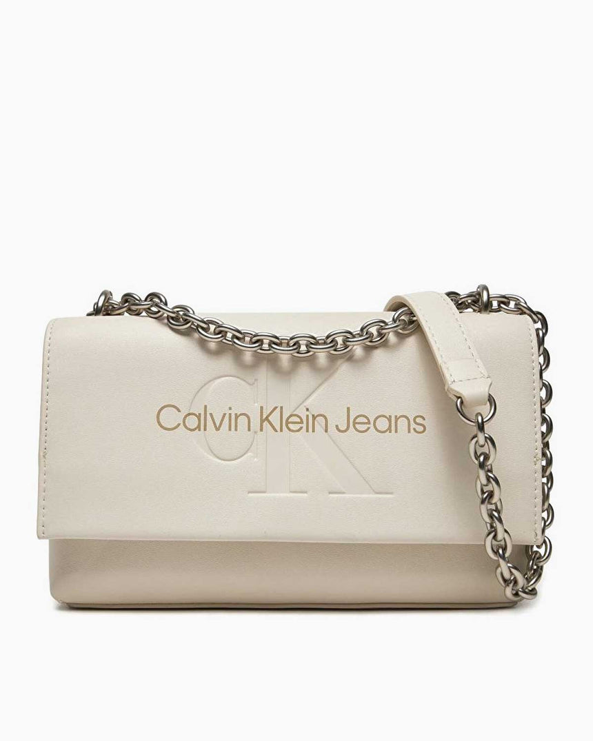 Calvin Klein Sculpted Flap Omuz Çantası Eggshell