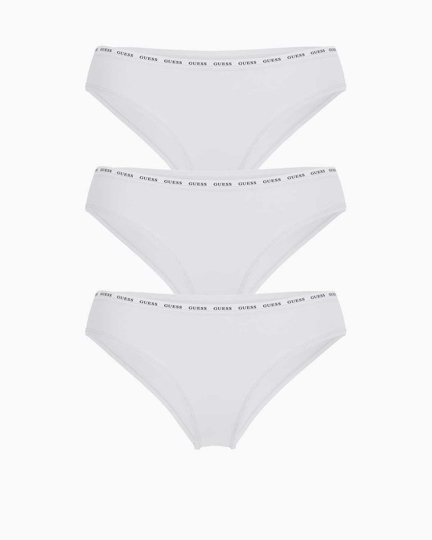 Guess 3Pack Basic Brief Logolu Külot Pure White