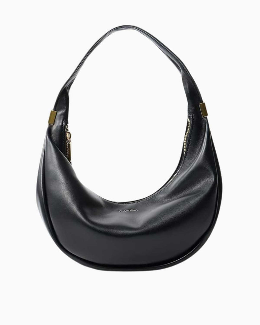 Calvin Klein Sıkıştırılmış Yumuşak Hilal Kadın Omuz Çantası CK Black