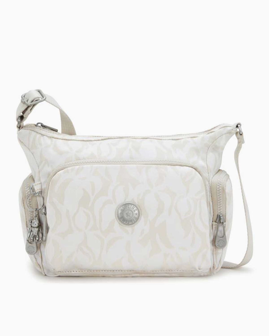Kipling Gabbie S Elevated Jacquard Omuz Çantası Palm Beige