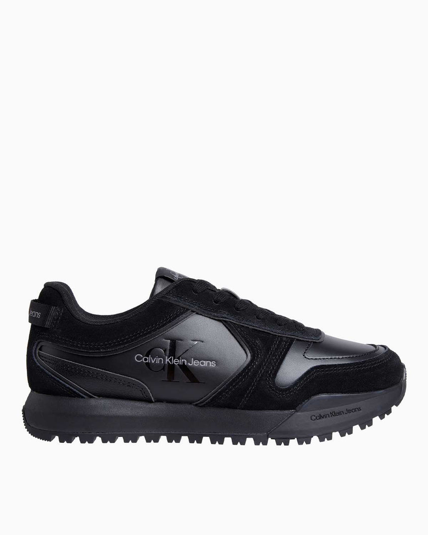 Calvin Klein Toothy Runner Low Top Süet Sneaker Triple Black
