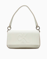 Calvin Klein Sculpted Flap Shoulder Bag Omuz Çantası Lily White
