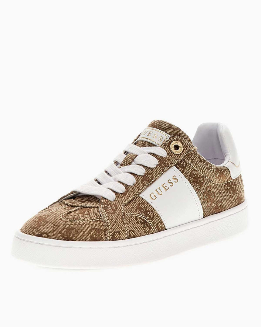 Guess Jrone5 Monogram Baskılı Sneaker Beige / Brown