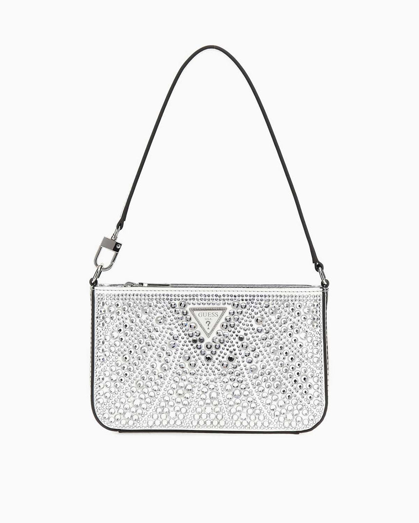 Guess Beauvoir Taşlı Omuz Çantası Silver