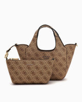 Guess Access Calista 2 in 1 Kadın Mini El Çantası Latte Logo
