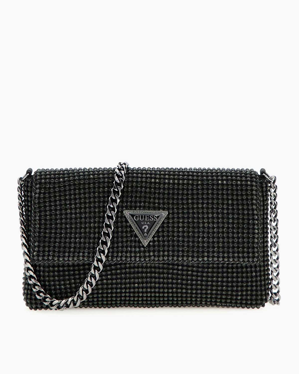 Guess Zalina Flap Clutch Portföy Çanta Black - ECANTA