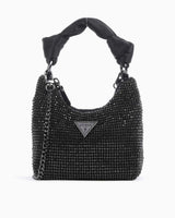 Guess Lua Mini Hobo Taşlı El Çantası Black