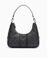 Guess Noreen Top Zip Monogram Omuz Çantası Coal Logo