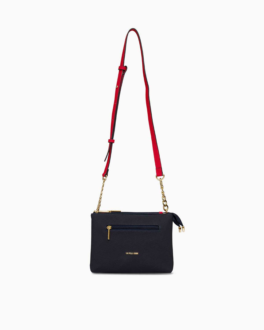 Us Polo Assn Zincir Detaylı Çapraz Askılı Çanta Lacivert - Kırmızı