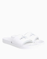 Calvin Klein Slide Rubber Neopren Monogram Slide Terlik Bright White/Oyster Mushroom