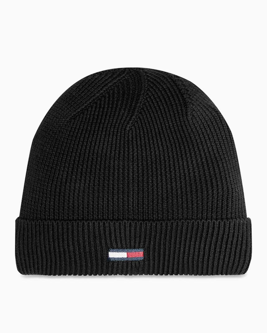 Tommy Hilfiger Elongated Beanie Logolu Şapka Black