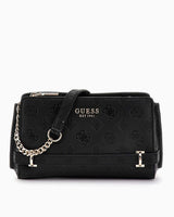 Guess Zarela Zincir Detaylı Çapraz Askılı Çanta Black Logo