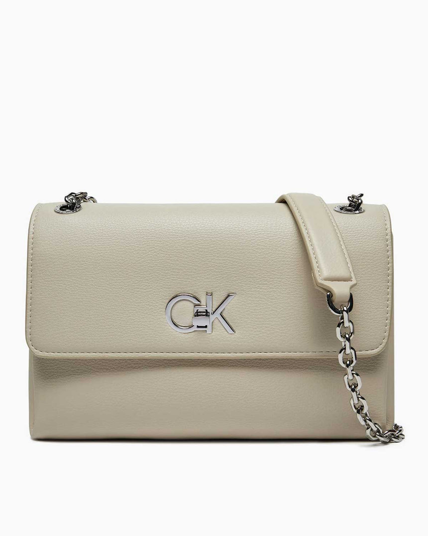 Calvin Klein Convertible Shoulder Zincir Detaylı Omuz Çantası Gray Morn