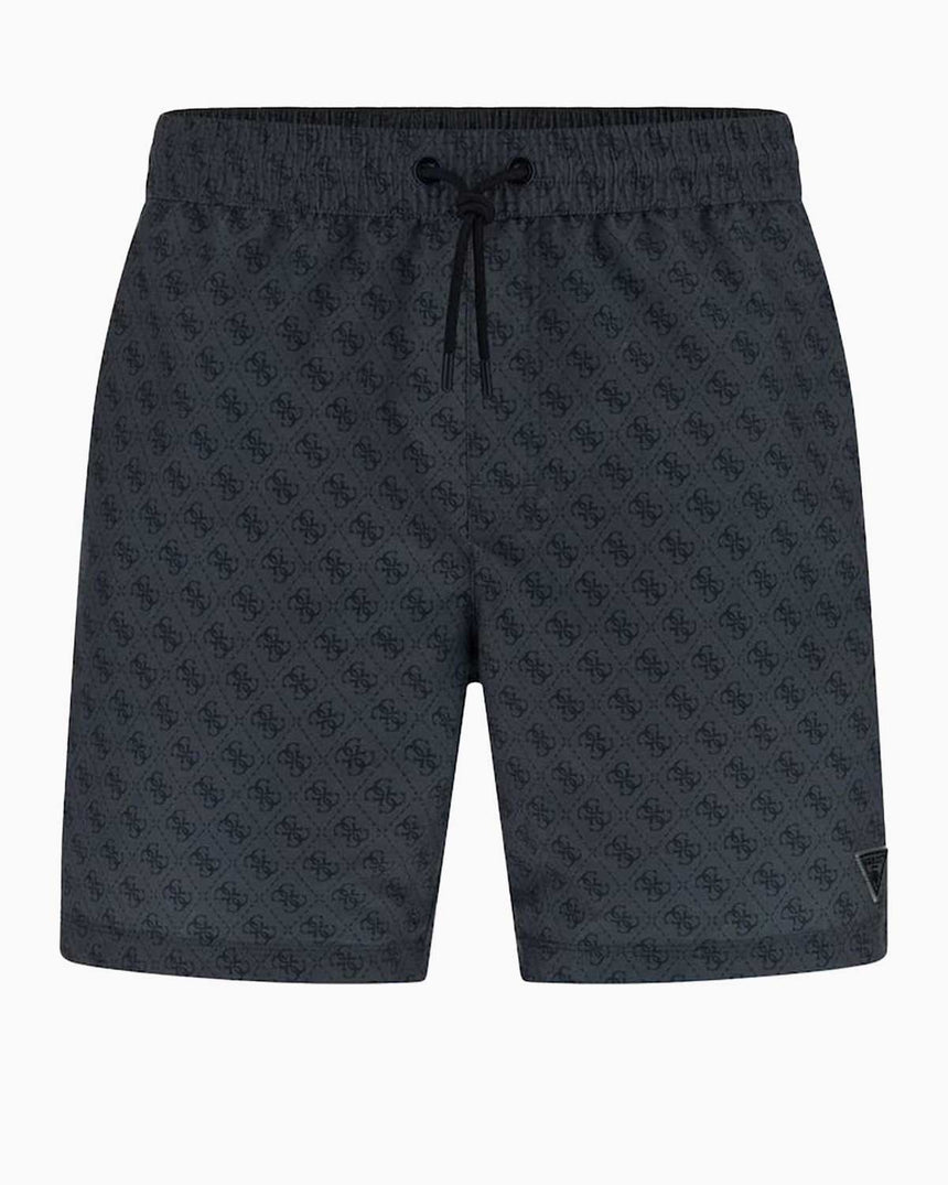 Guess Swimtrunk Medium Bottom Board Deniz Şortu Navy Embossed 4G Logo