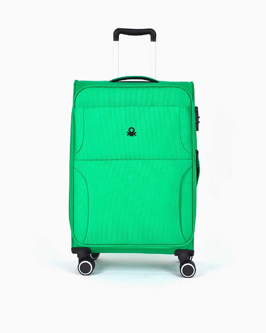 Benetton Logo Detaylı Büyük Boy Kumaş Valiz Yeşil