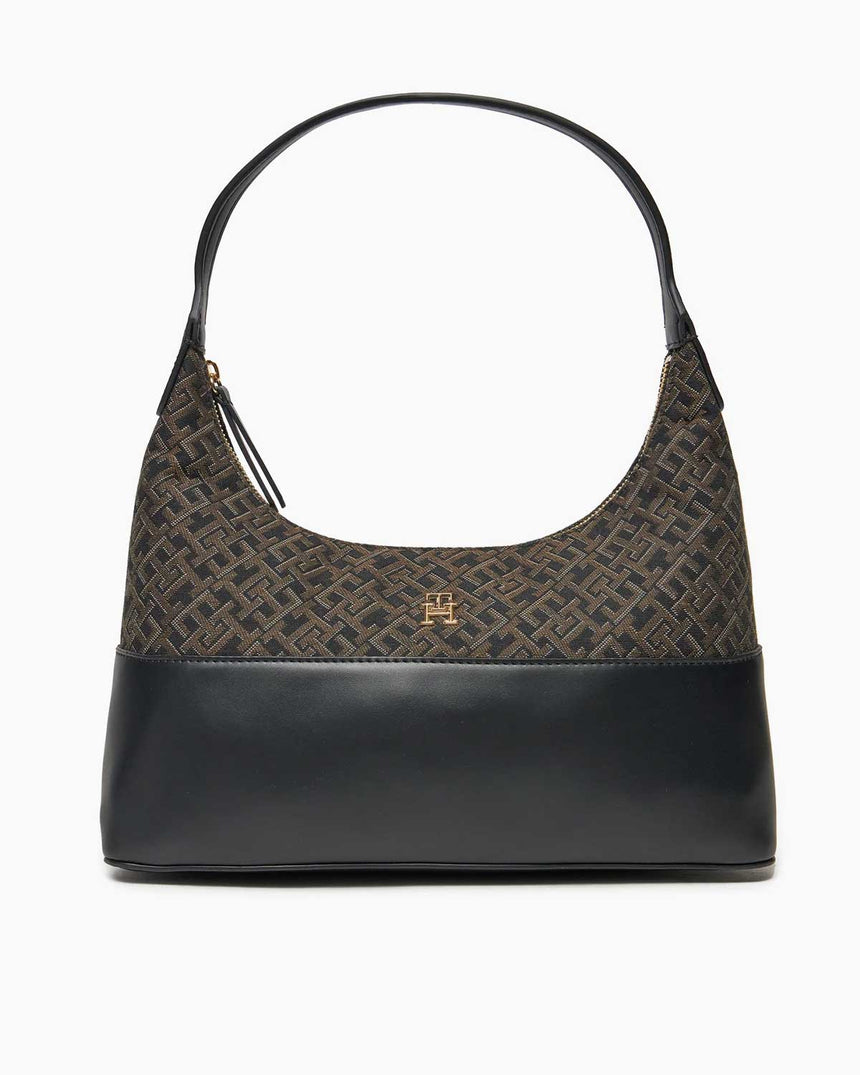 Tommy Hilfiger Jacquard Kadın Omuz Çantası Black