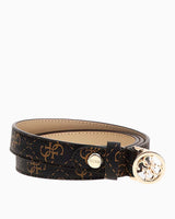 Guess Noelle Monogram Belts Kemer Brown Logo