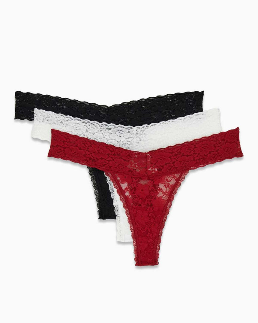 Guess Basic Lace Kadın Brief 3lü Külot Paketi White Red Black Comb
