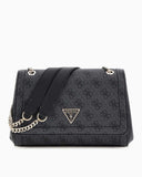 Guess Anadela Noelle II Kapaklı Kadın Omuz Çantası Coal Logo