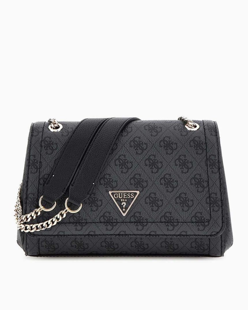 Guess Anadela Noelle II Kapaklı Kadın Omuz Çantası Coal Logo
