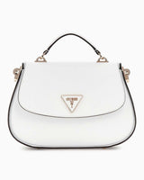 Guess Eco Jazlynn Handle Flap Kapaklı El Çantası White