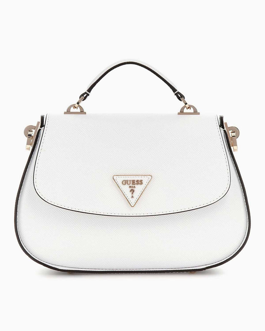 Guess Eco Jazlynn Handle Flap Kapaklı El Çantası White