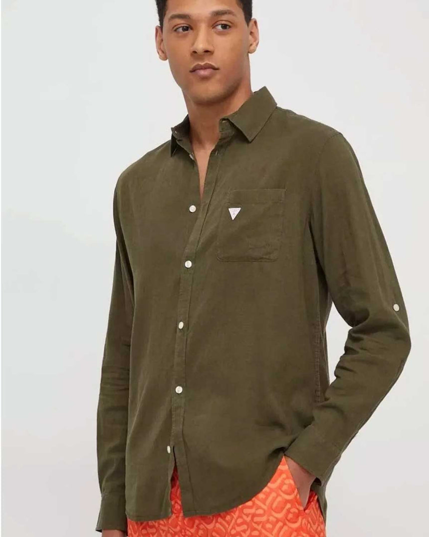 Guess Voven Tops Logolu Gömlek