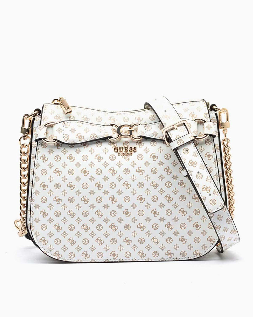Guess Eliette Logo Crossbody Çapraz Askılı Çanta White Logo