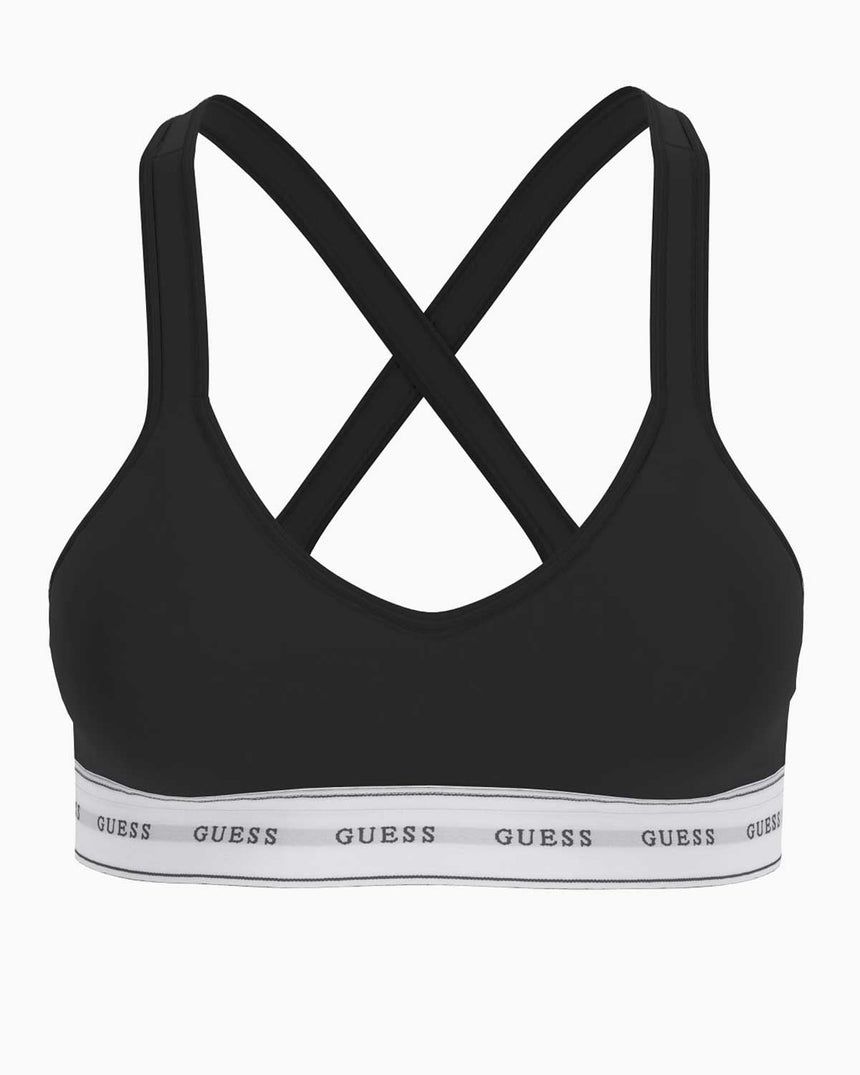 Guess Carrie Padded Triangle Bralet Jet Black