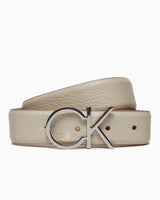 Calvin Klein Logo Belt Pebble Kemer Stony Beige