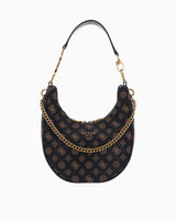 Guess Monogram Desenli Omuz Çantası Mocha Logo