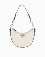 Guess Orlina Logo Top Zip Monogram Desenli Omuz Çantası Sundial