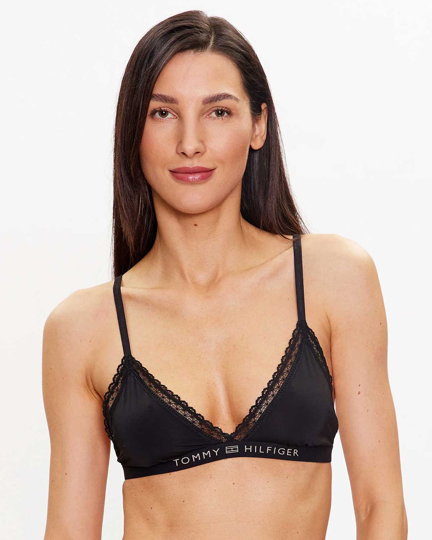 Tommy Hilfiger Unlined Triangle Bralet Black