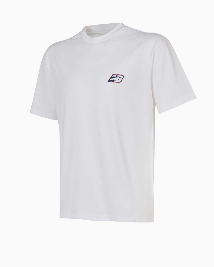 New Balance Lifestyle Erkek Logolu T-shirt Beyaz