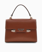 Guess Eco Handle Flap Mini Kapaklı El Çantası Cognac