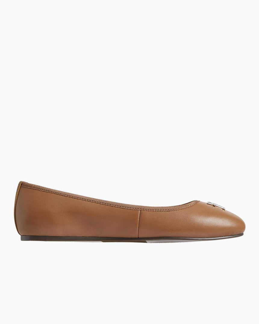 Tommy Hilfiger Leather Ballerina Casual Shoes Ayakkabı Brown