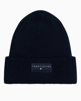 Tommy Hilfiger Çizgisel Logolu Erkek Bere Dark Night Navy