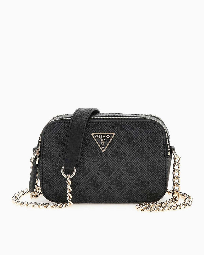 Guess Noelle Crossbody Zincir Detaylı Çapraz Askılı Çanta Coal Logo