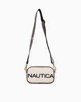 Nautica Logolu Omuz Çantası Bej - Siyah