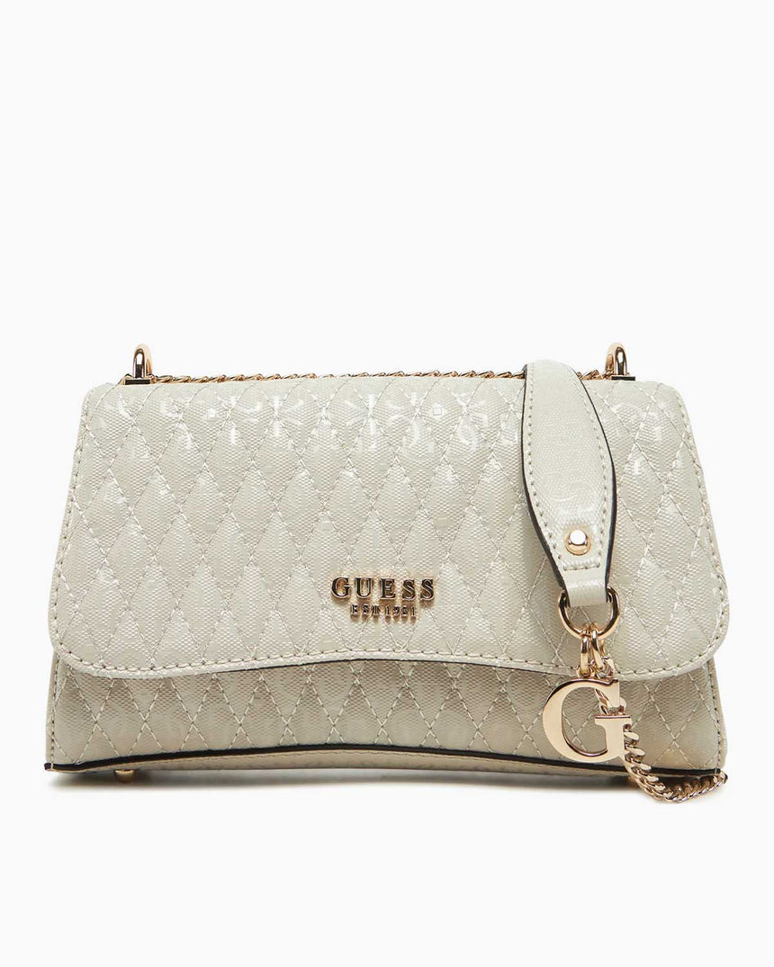 Guess Betula Convertible Flap Zincir Detaylı Parlak Omuz Çantası Tau