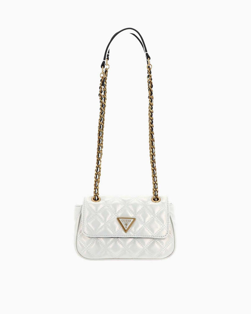 Guess Giully Mini Kapitone Çapraz Askılı Çantası Ivory