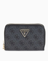 Guess Access Orta Boy Çift Fermuarlı Kadın Cüzdan Coal Logo