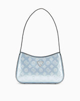 Guess Arnela Top Zip Rugan Omuz Çantası Powder Blue Logo