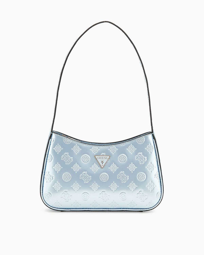 Guess Arnela Top Zip Rugan Omuz Çantası Powder Blue Logo