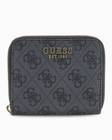 Guess Access Laurel II Küçük Boy Fermuarlı Kadın Cüzdan Coal Logo