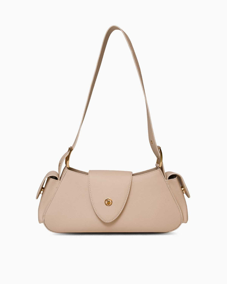 Us Polo Assn Mıknatıs Kapaklı El Çantası Bej